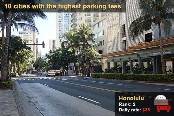 10 cities with the highest parking fees