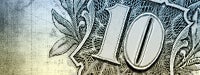Dollar on aged map