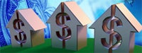 upwards pointing arrows on green grass with "$" on them, and a dollar in the blue sky