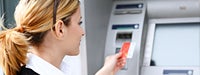 Woman at ATM
