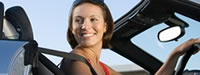 Woman in convertible