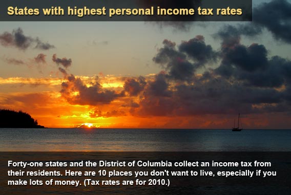 States with highest personal income tax rates