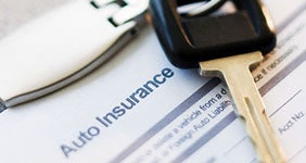 Auto insurance form and key