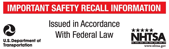 Important safety recall information NHTSA