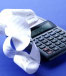 Calculator printing a long receipt