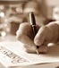business paper hand with pen
