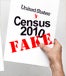 Hand holding a fake 2010 US Census form