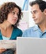Couple discussing bills