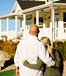 Couple looking out towards their house and future