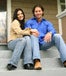 Couple on porch steps