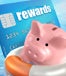 credit card with piggy bank on a life perserver