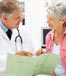 doctor old woman holding green folder