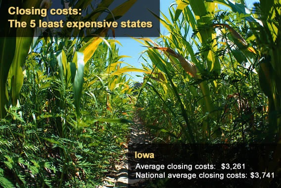 5 least expensive states
