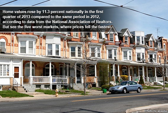 Home values: 5 worst markets for Q1 2013