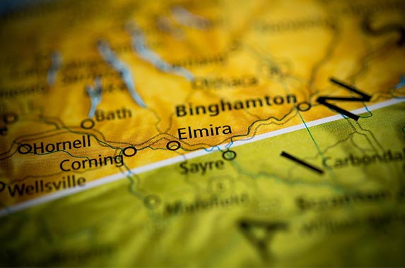 Elmira, New York Elmira, New York © sevenMaps7/Shutterstock.com