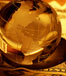 World globe on dollar bills