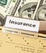 hand holding insurance folder money background