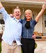 Happy couple at house