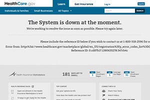 'The System is down' message on HealthCare.gov