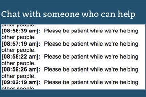 Busy chat message on HealthCare.gov