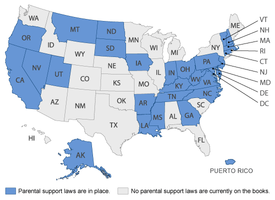 Parental support laws in the US