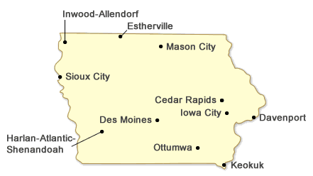 Iowa state map Iowa state map