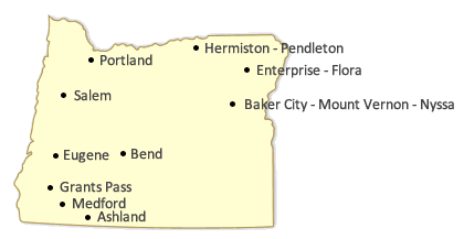 Oregon state map Oregon state map