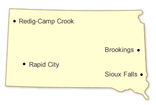 South Dakota state map South Dakota state map