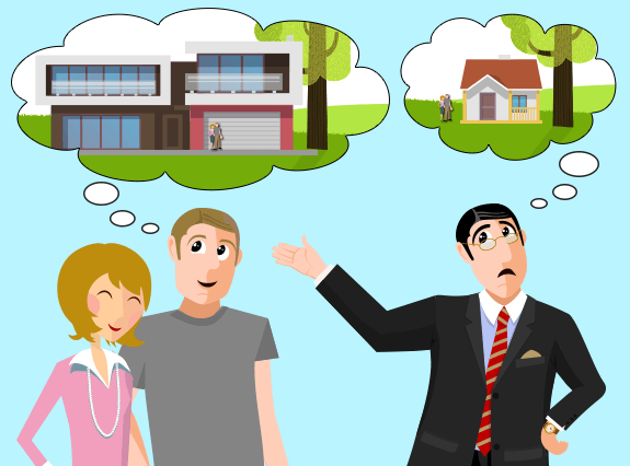 The bank's idea of 'affordable' may differ from yours Homebuyers and agent © iStock
