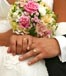 newlyweds holding hands