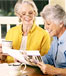 Older women looking at brochure