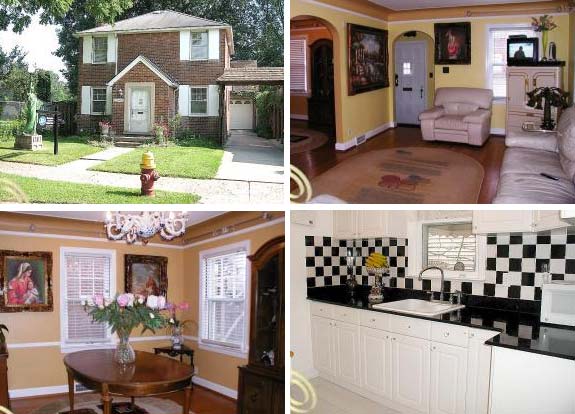 A three-bedroom brick house in Detroit.