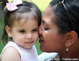 Mother with adopted daughter