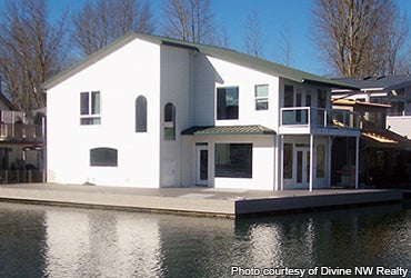 On the river, literally, in a floating house