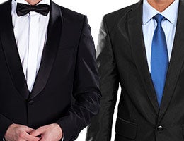 Lower expense ratios and other costs | Tuxedo © Discovod/Shutterstock.com; business suit © Odua Images/Shutterstock.com