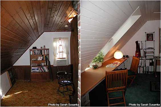 Sarah's inner office before and after first remodeling.