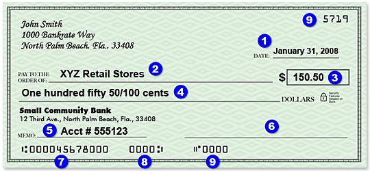 How to write a check bank of america example