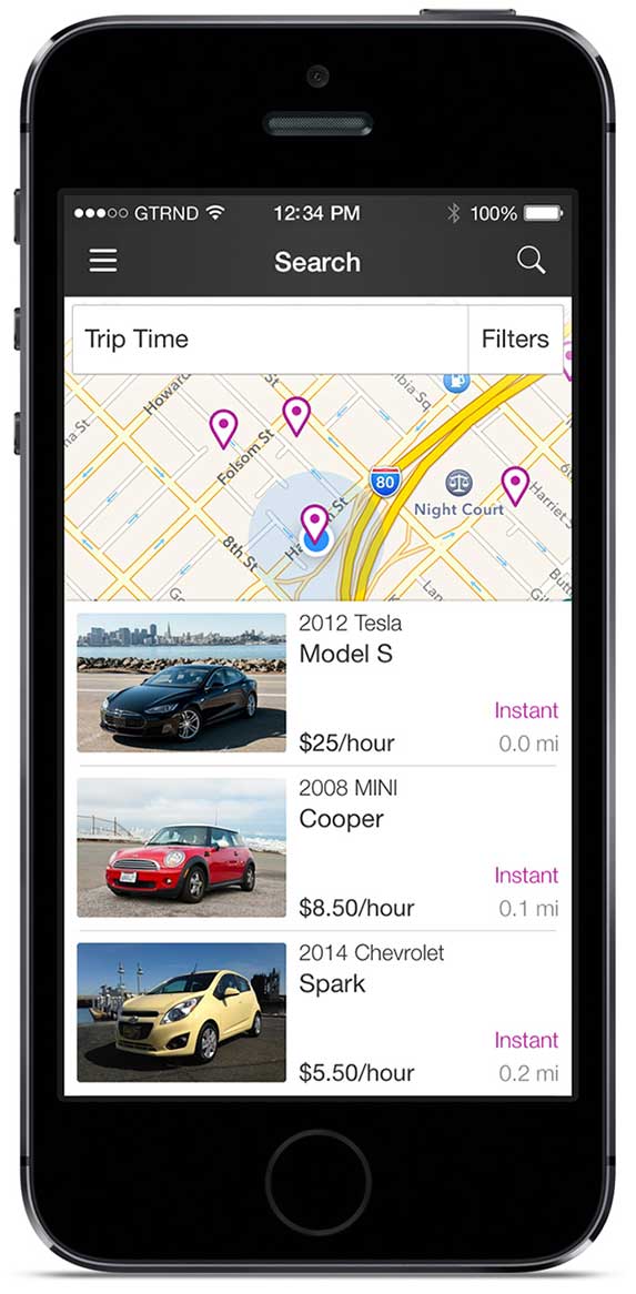 Getaround app Getaround app © Getaround