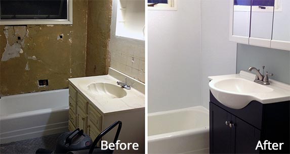 Millions plan home renovations in 2016 Michelle and Justin's bathroom before and after renovation | Photo courtesy of Michelle Arnold