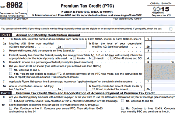 Printable Irs Form 8962 Printable Forms Free Online