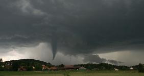Tornado touching down on neighborhood © CandyBox Images/Shutterstock.com