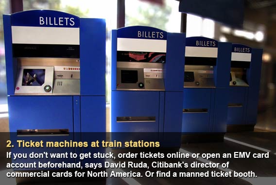 Ticket machines at train stations