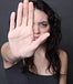 Woman gesturing to stop