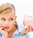 woman holding piggy bank
