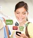 woman shopping smartphone apps