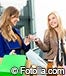 women parking lot shopping bags