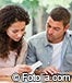 young couple arguing over bills close pose
